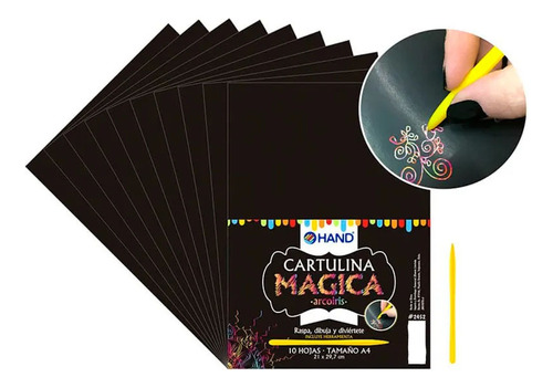 Cartulina Magica A4 Arcoiris Hand 10 Hojas