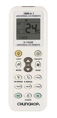 Control remoto para aire acondicionado Chunghop K-1028E color blanco