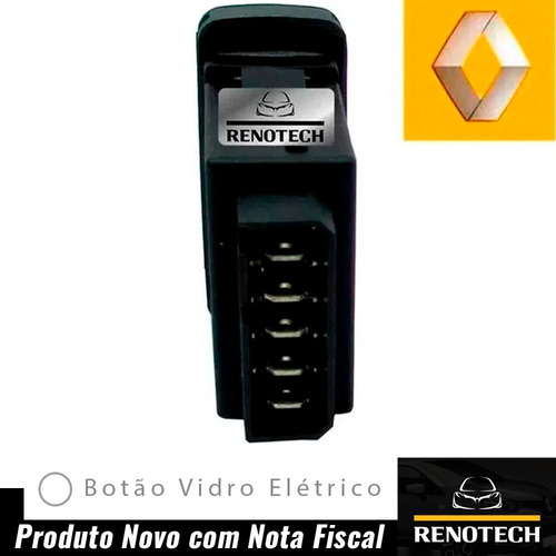 Imagem 3 de 10 de 7700307605 Botão Vidro Elétrico 5 Pinos Autom. Clio 99...