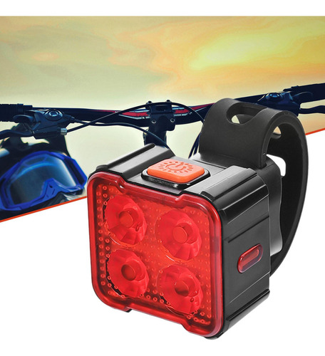 Linterna Led Para Bicicleta, 4 Cuentas De Lámpara Luz Roja