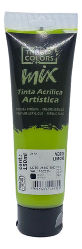 Tinta Acrílica Artistica Mix 150ml True Colors Cor Verde limone
