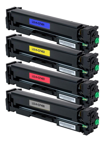 Kit 4x Toner Color Cf400 Cf401 Cf402 Cf403 M252 M277 M274 Tinta Black - Azul - Magenta - Amarelo
