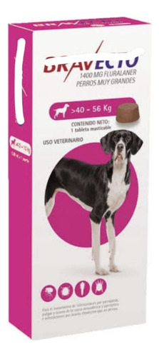Masticable 3 Meses Perros Msd B Rosa 40-56 Kg 1 Tableta