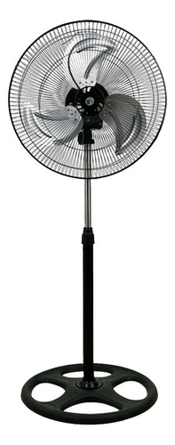 Ventilador Pedestal 3 Aspas Potente Casa Oficina Ajustable 1.27 M 60 Hz Negro Plateado Metal 3