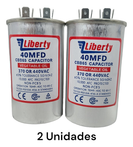 Capacitor 40uf Microfaradios 370/440vac En Aceite Liberty