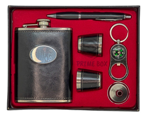 Kit Cantil Porta Bebidas Abridor Caneta Copo Whisky Chaveiro