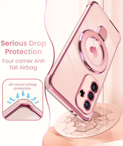 For Samsung Rudo Uso Funda Silicona Mujer Soporte Magnética Rosa For Galaxy A36