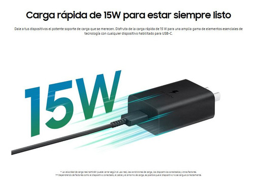 Samsung Cargador 15watts Original Para Galaxy A72 A52 A32