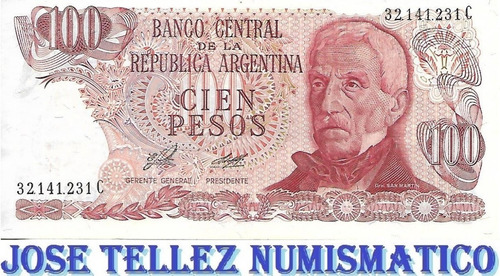 Bottero 2405a 100 Pesos Ley 18188 Serie C F2 Unc Palermo (Usado)