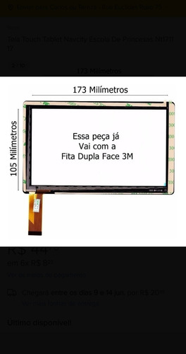 Imagem 4 de 6 de Tela Vidro Touch Tablet Navicity Nt1711 Nt 1711 7 Polegadas