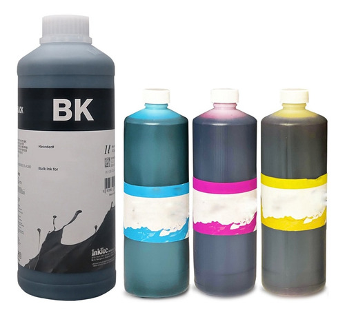 Kit 3 Tintas De 500ml De Colores Y 1 Litro Negro Brother.