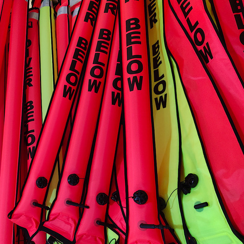 Fluorescent Yellow 1.8*18cm - 1.8cm Nylon Dive Smb Buoy