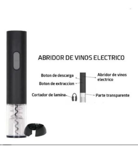 Imagen 2 de 3 de Sacacorcho Eléctrico Automático A Pila Aa Cristal Rock