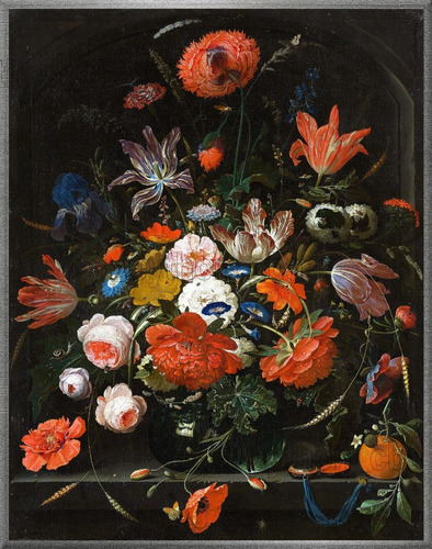 Cuadro Flores En Un Florero De Cristal - Abraham Mignon 1670