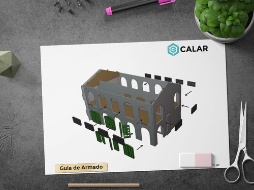 Imagen 7 de 7 de Maqueta Cabildo De Mayo Fibrofacil 3mm Unico Souvenirs