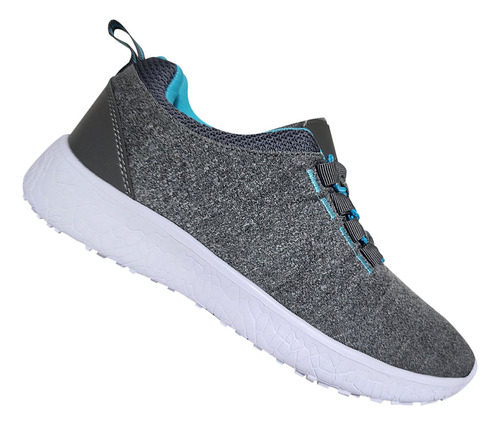 35 - Gris - Zapatilla Mujer Comoda Con Ajuste Elastico Sport