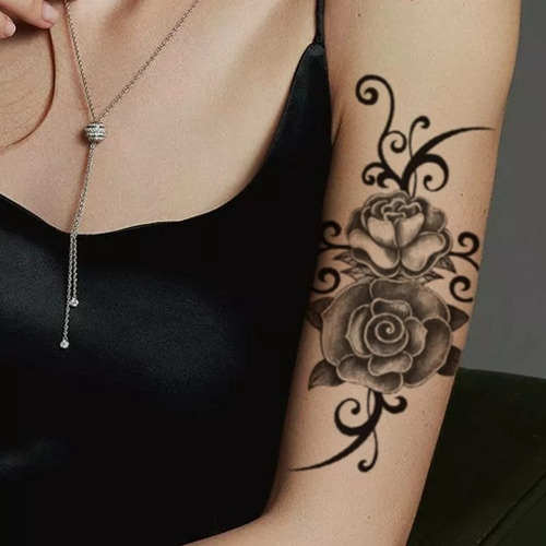 6 Tatuajes Temporales Rosas Flores Hombre Mujer Brazo Pierna | MercadoLibre