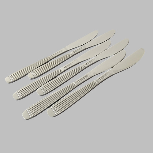 Set X12 Cuchillos De Postre Acero Inoxidable Mykonos Rayado