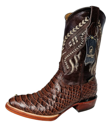 Bota Vaquera Oval Imit Piton Con Sacabotas 100% Piel Taurino
