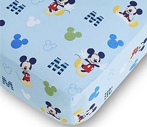 Sábana Para Cuna Disney Baby Mickey Mouse - Bajera Pa Fr2op