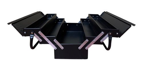 Imagen 1 de 3 de Caja De Herramientas Metalica Negra Articulada 54cm