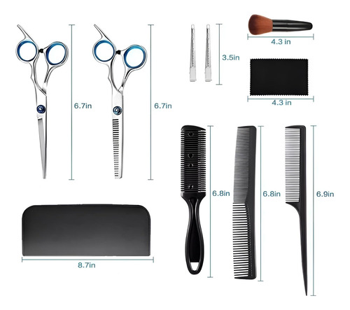 Kit Tijeras Peluqueria Profesional Con Estuche Y Capas