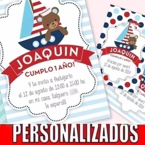 Kit Imprimible Osito Marinero Baby Show Invitacion Candybar