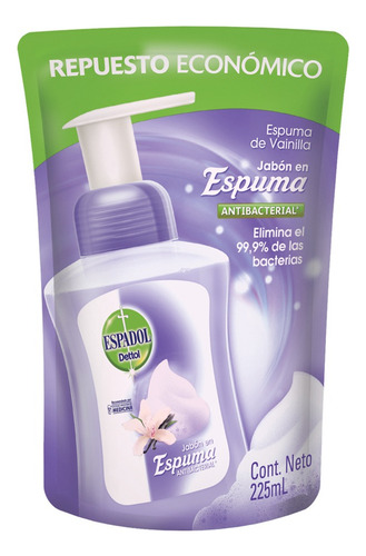 Jabon Antibacterial Espuma Vaini Espadol Repuesto 225ml