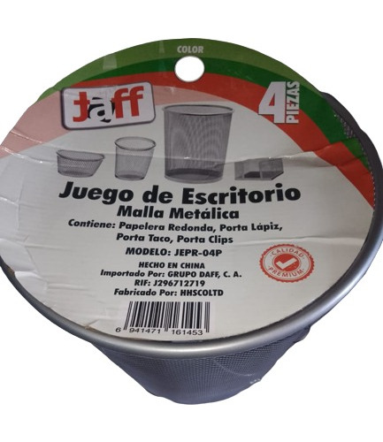 Juego De Escritorio Plata Malla Metálica 4 Piezas 