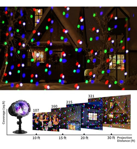 Proyector De Luces Navideas, Control Remoto, Colores Mltiple
