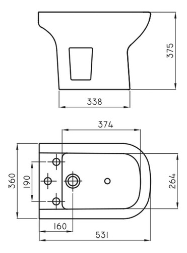 Bidet Bari 3 Agujeros Ferrum BKM3 B