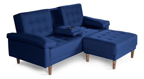 Sala Modular Praia Makora Essentials De Lino Reversible Color Azul
