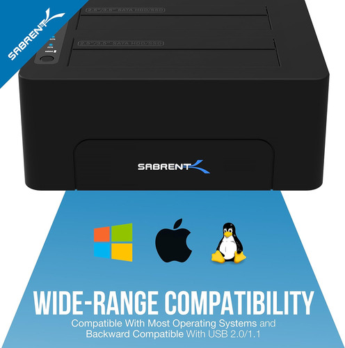 Base De Disco Duro Externa Sabrent Usb 3.0 A Sata Dual Bay..