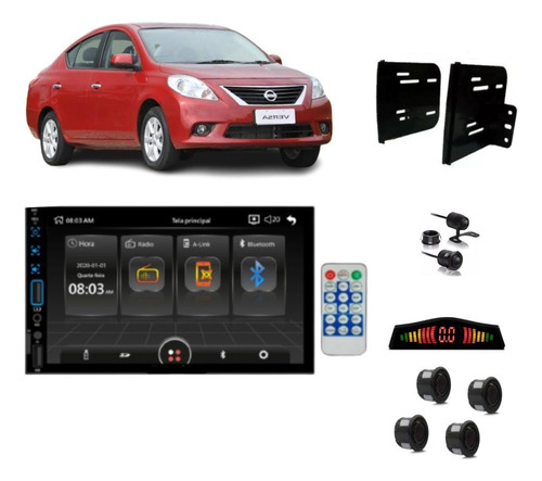 Multimídia Mp5 Nissan Versa 11 12 13 Usb Bt Mold Câm Sensor