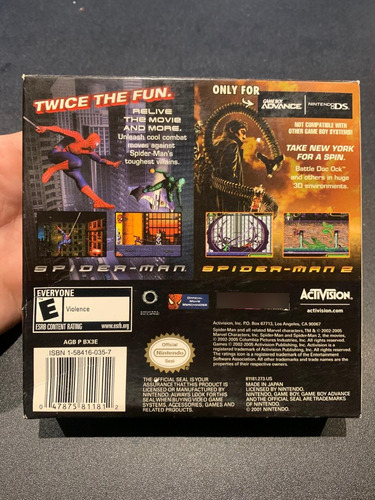 Spider-man 1 And 2 Double Pack Game Boy Advance (Usado)