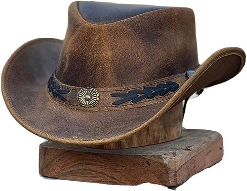 Sombrero Vaquero Australiano Unisex Moldeable Cuero Estilo Y