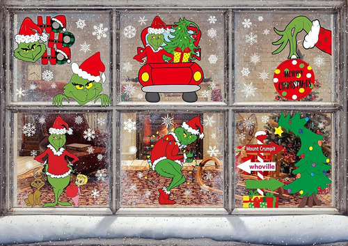 Adhesivos De Ventana De Navidad 8 Hojas Pegatinas De Ventana