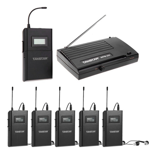 Takstar Wpm-200 Uhf Monitoreo Inalámbrico Con 6 Receptores