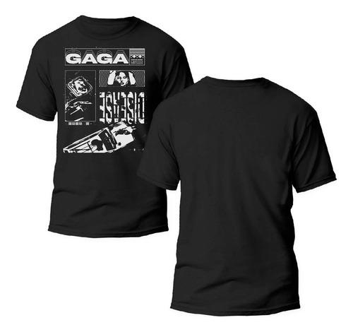 Playera Negra Estampado Lady Gagaa 100% Algodón 03