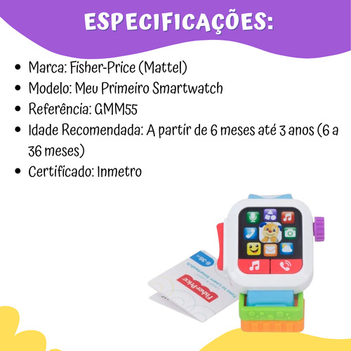 Relógio Meu Primeiro Smartwatch Fisher-price - Mattel