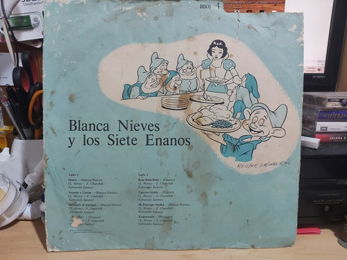 Disneylandia - Blanca Nueves Y Los 7 Enanos (disco Pandeado)