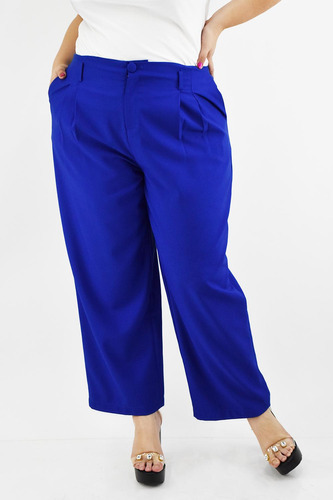 Pantalon De Vestir Roman Fashion /tallas Extras, 1380 (azul 
