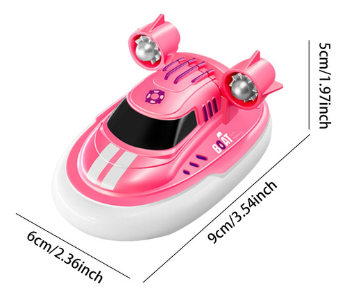 Barco Rc 1/32 Para Niños, Barco De Control Remoto, Rosa