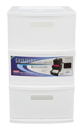 Gaveteiro Portátil Cômoda 3 Gavetas São Bernardo Gv65 Branco