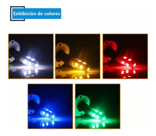 20 Foco Pellizco 5 Leds 5050 T10-158 Color A Eligir