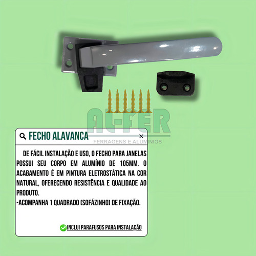 Kit Janela Maxim-ar Braço 40cm + Fecho - Madeira E Alumínio