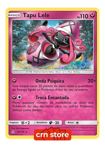 Carta Pokémon Tapu Koko Gx Tapu Lele Gx Com Lote 100 Cartas