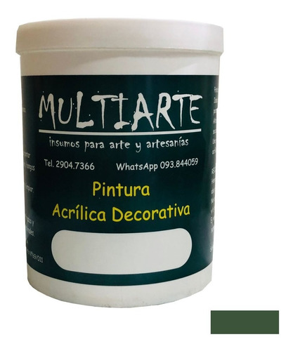 Pintura Acrílica Multiarte Al Agua Verde Padel 1 Litro 