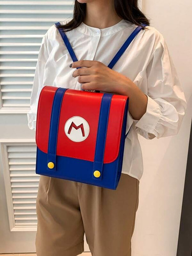 Mochila Gamer Casual Mario Bolso Geek Escolar Para Dama