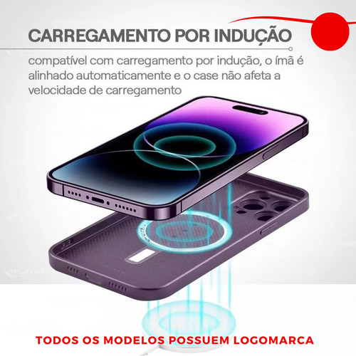 Case De Vidro Magnética Para iPhone 16 16 Pro / Max + Usb-c